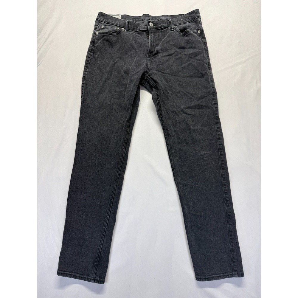 Abercrombie & Fitch Skinny Jeans Mens 34x32 (Fits 34x31.5) Black Denim Stretch